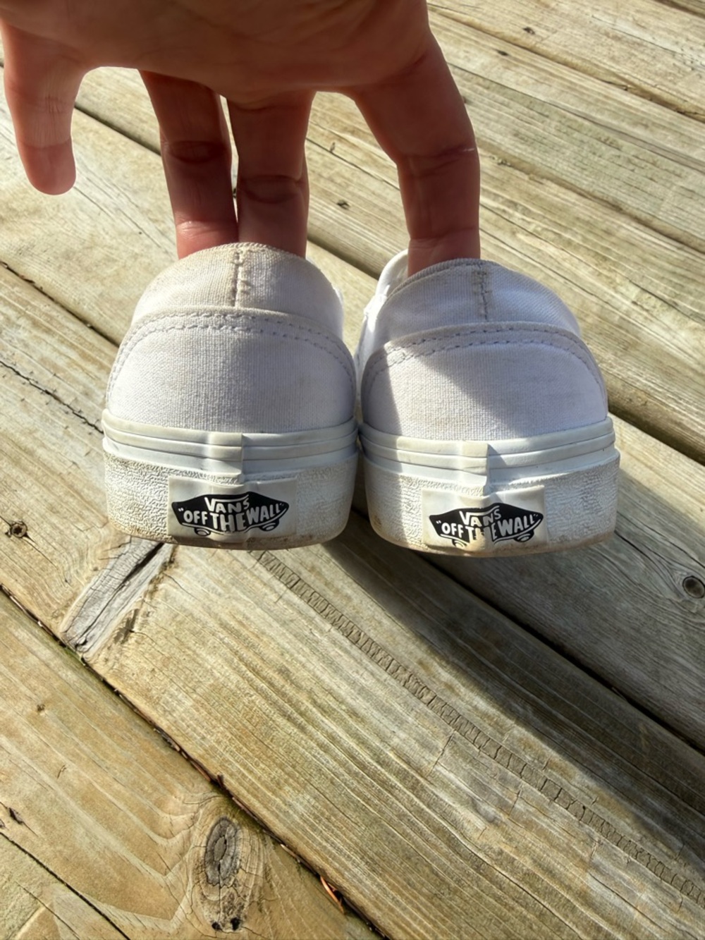 Women’s White Vans Canvas Slip-On Sneakers - Size 6.5 - Picture 5 of 8